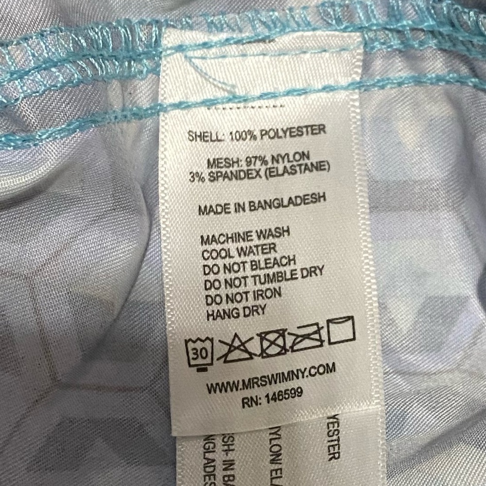 MR Swim Blue Patterned Men's Swim Shorts - Picture 5 of 5